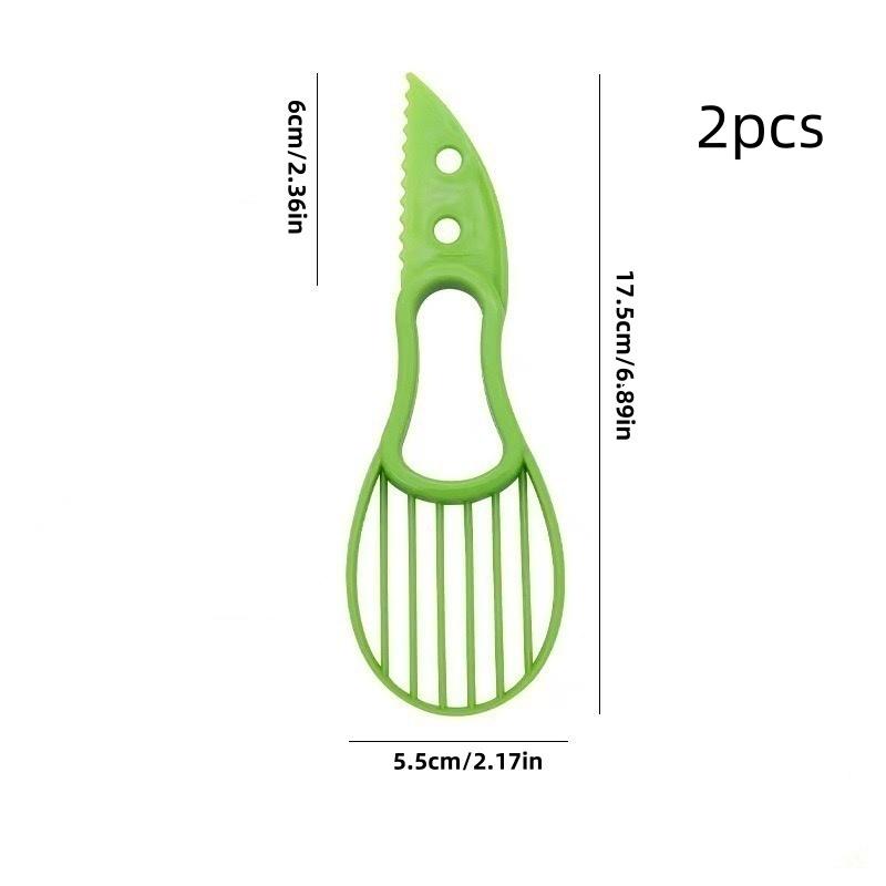 2Pcs/Green 3-in-1 Fruit Divider, Avocado Core Remover, Multifunctional Fruit Cutter for Home Kitchen