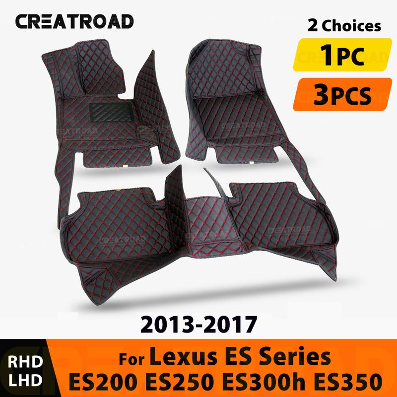 

Car floor mats for LEXUS ES series ES200 ES250 ES300h ES350 2013 2014 2015 2016 2017 carpet cover interior accessories 1PC-Black-Black