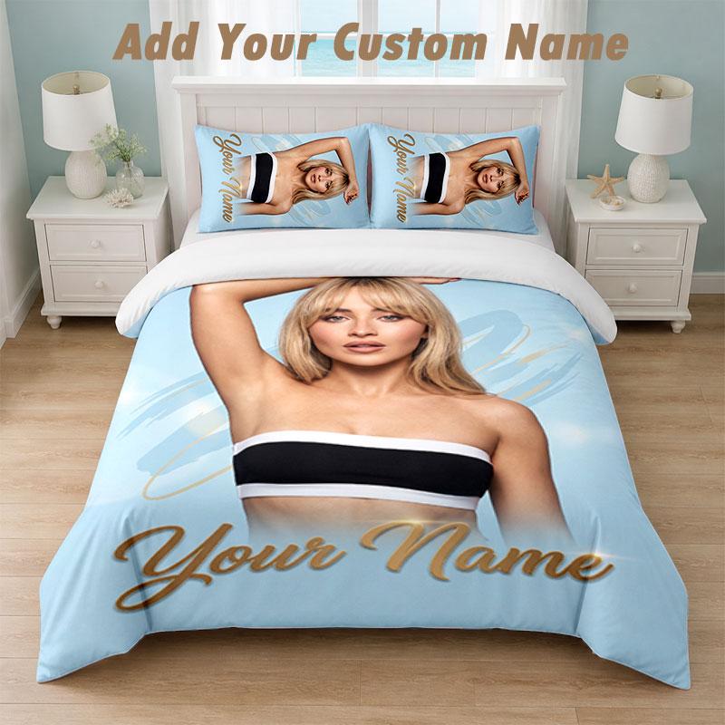 Bedding Set 1 Duvet Cover 2 Pillowcases Sabrina Carpenter Print Soft Bed Linen Bedroom Decor