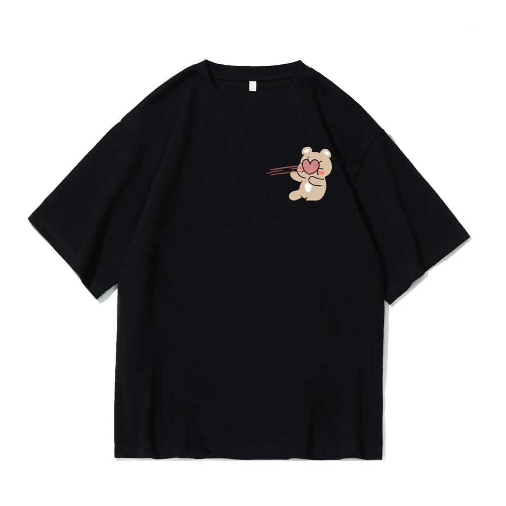 2025 Summer Cartoon Tennis Rabbit Print Couple T-Shirts Tee for Men Women Casual Loose Short Sleeved Tshirts Top