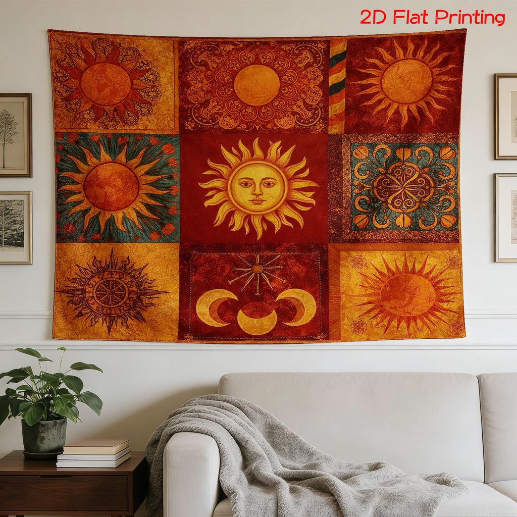 Large Boho Sun Tapestry Wall Hanging Solar Zodiac Celestial Mandala Art Bohemian Decor Tapestry 180x320cm