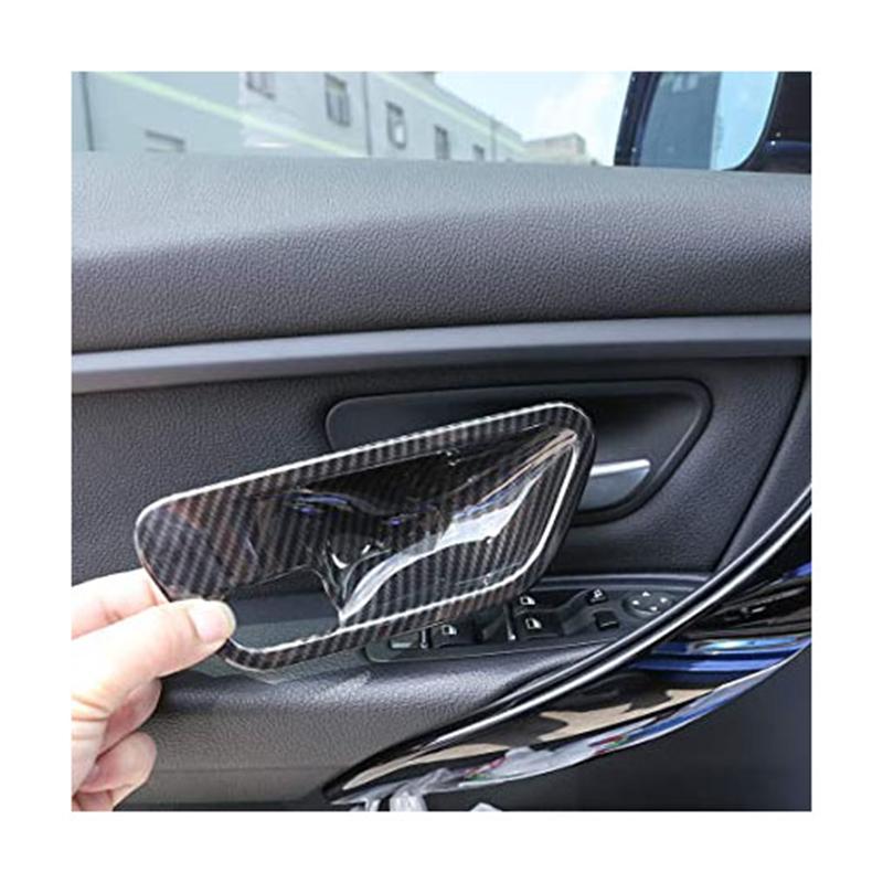 Car Interior Carbon Fiber Door Handle Bowl Cover For BMW 3 Series F30 2013 2014 2015 2016 2017 2018 Car Accessorier