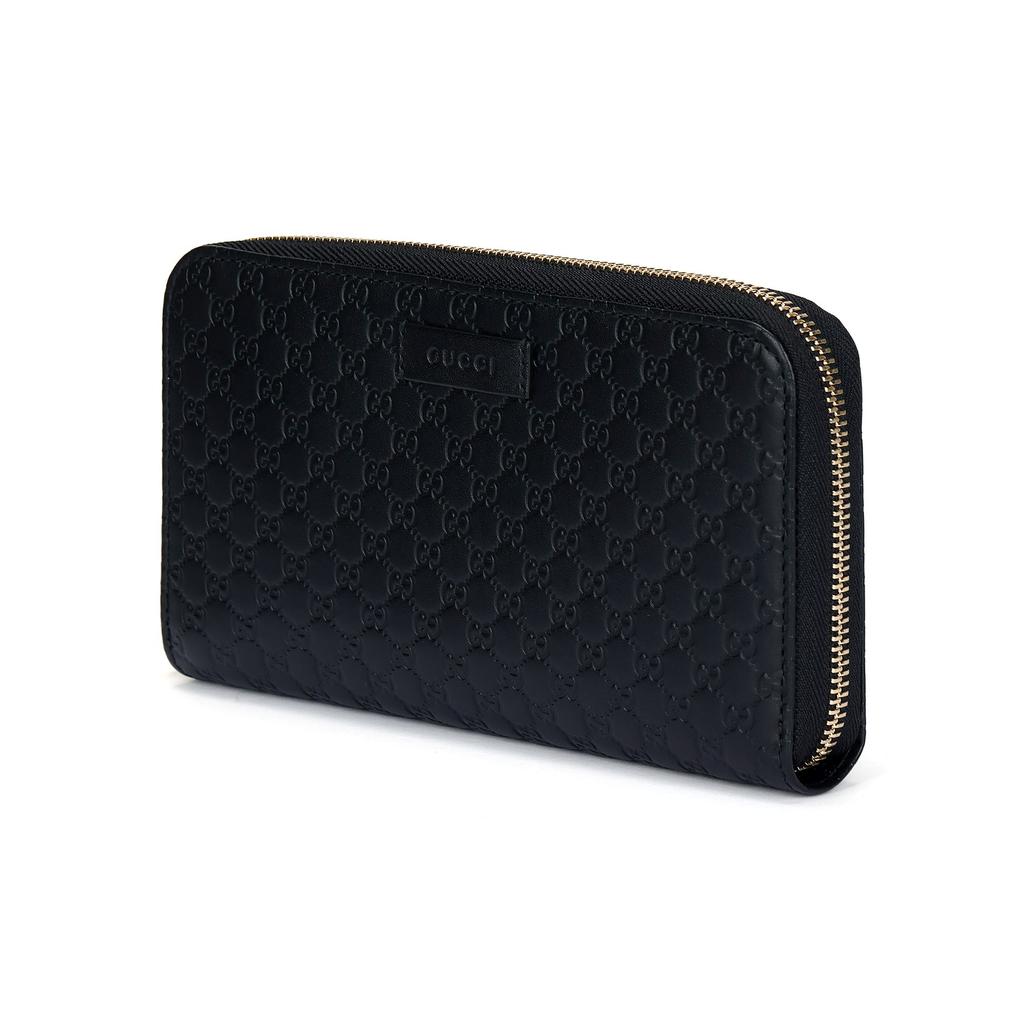 GUCCI Cow Leather Wallet Men's Black 449391-BMJ1G-1000