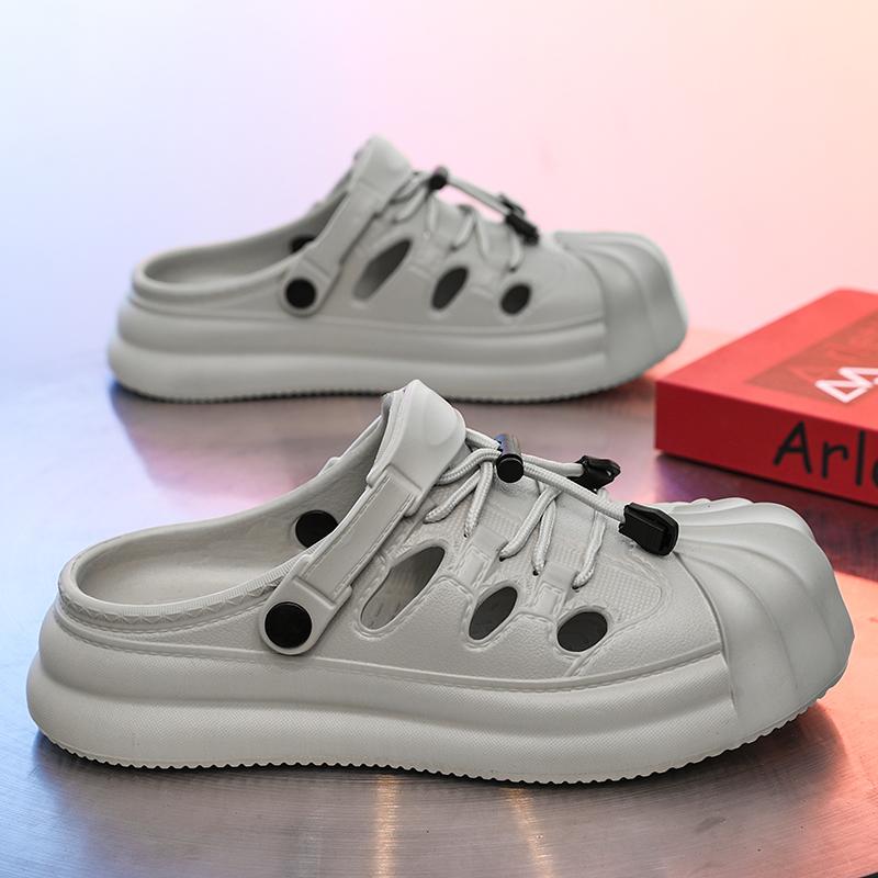 

Модные летние пляжные сандалии PARZIVAL 2024 для мужчин, повседневная обувь на платформе, мягкие мужские клоги, шлепанцы, слипоны, уличные сандалии для ходьбы по воде 45 серый