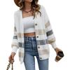 Autumn new European and American knitted cardigan women's lazy sweater jacket long-sleeved imitation mink women's clothing