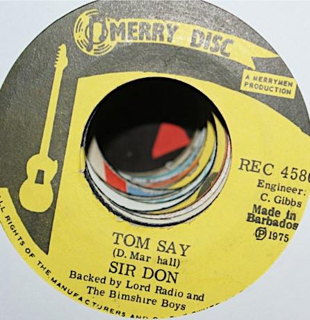 7inch Record SIR DON  Tom Say REC4580 MERRY DISC 1975 UK World Music Used