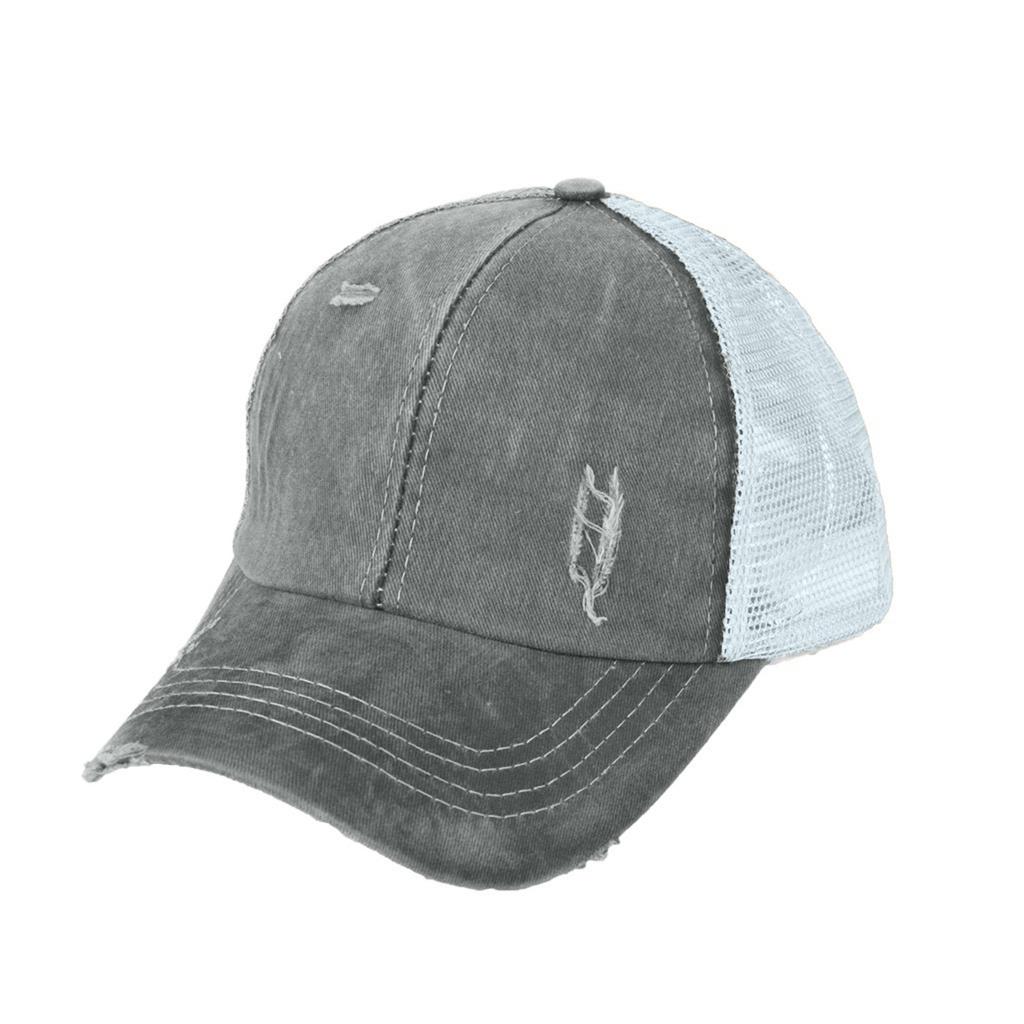 Ponytail Messy Buns Trucker Plain Baseball Visor Cap Unisex Hat