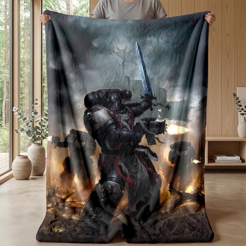 Black Theme Blanket Soft Flannel Blanket Plush Throw Blanket Cozy Sofa Bed Blanket for Home Decor