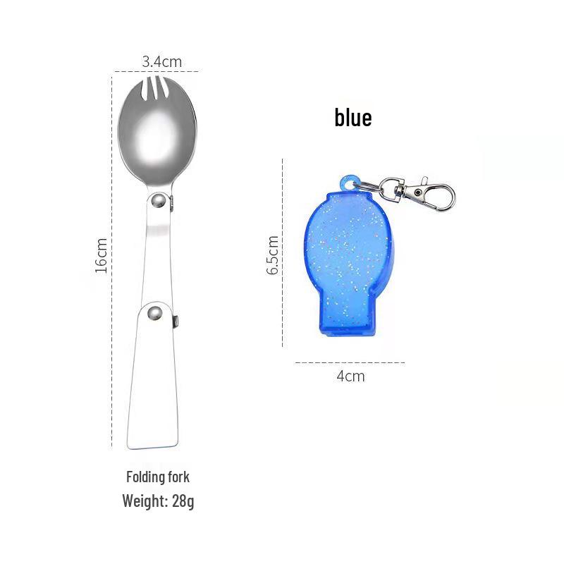 304 Stainless Steel 3-Fold Portable Spoon-Fork for Outdoor Use