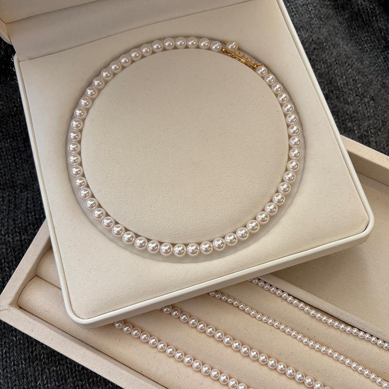 S Home Australia White Extremely Fine Pearl Necklace Women's Light Luxury Niche Temperament Beaded Clavicle Chain with Jewelry