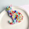 3D Sitting Cat Refrigerator Magnet Embossed Geometric Colorful Kitten Fridge Magnet Home Kitchen Cabinet Locker Whiteboard Decoration