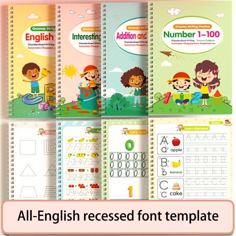 Magical Handwriting Practice Book Letter Number Art Drawing Mathematical Operations Workbook For Preschooler Children