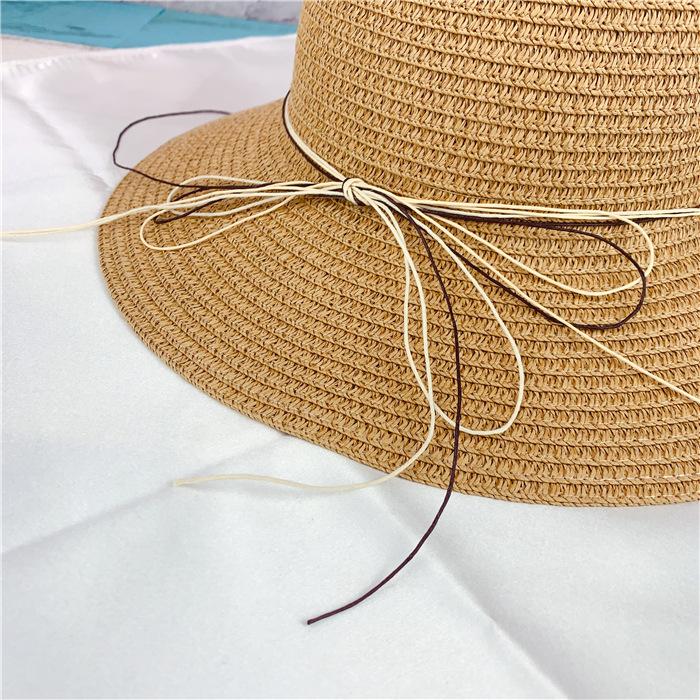 Scenic new bell wooden bead sun hat tourist beach basin hat face covering sun protection hat female straw hat fisherman hat