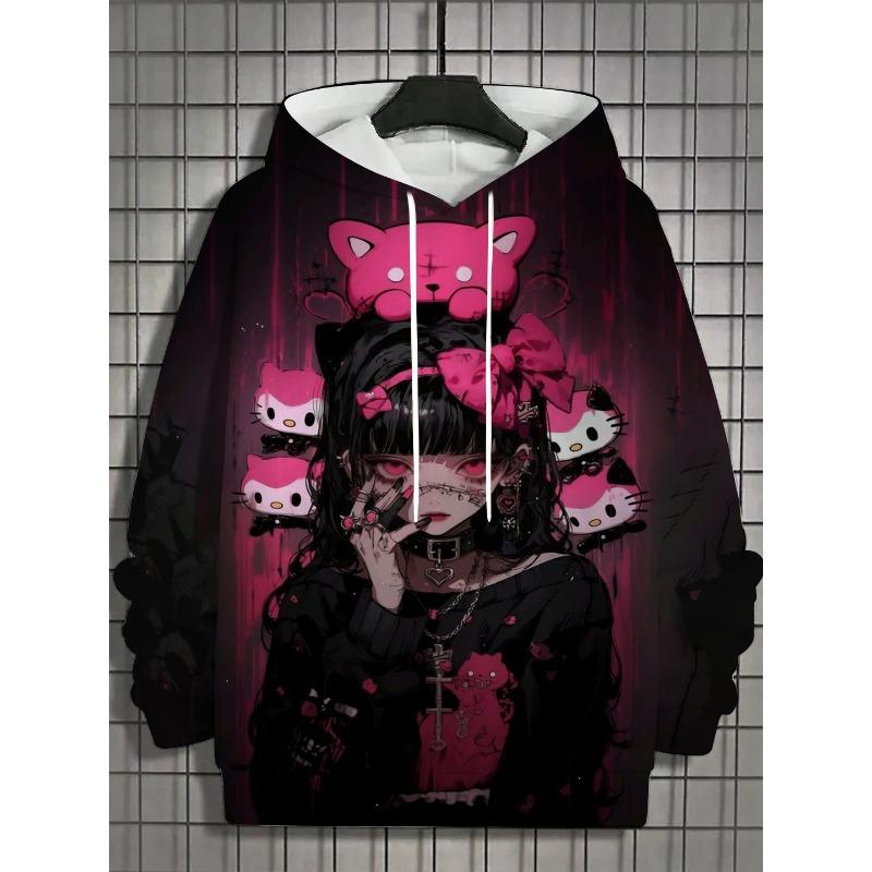 2026 New Men's Samurai Girl Hoodies Fashion Daily Sweatshirts Street Anime Tracksuit Personality Unisex Party Pullovers