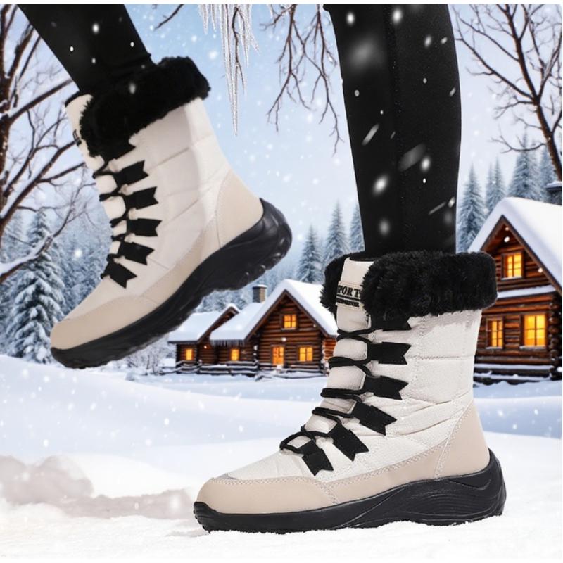 Omen's Schneestiefel Rutschfest Wasserdicht Winterschuh Bequeme Oberschenkelhohe Wanderstiefel Plateau Stiefeletten Warmhalten Schneeschuhe