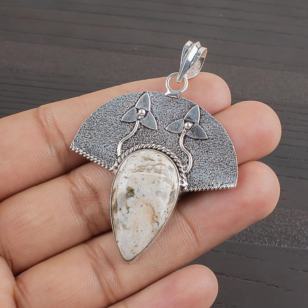 

Natural Polychrome Jasper Gemstone 925 Sterling Silver Jewelry Pendant 1.97 AJP-2021
