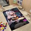 Twin Catgirls Black Lingerie Printed Rug Thick Nonslip Carpet For Gaming Room Study Living Room Home Party Decor Christmas Gift