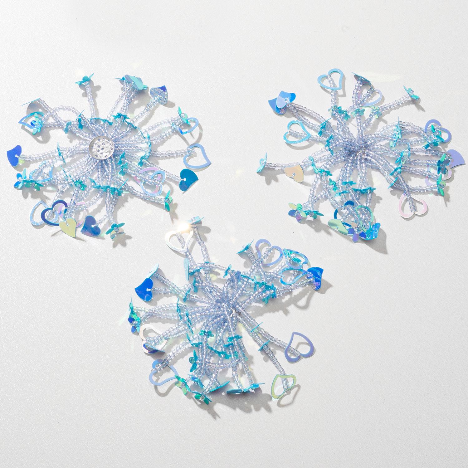 

Summer Tassel Sequin Heart & Flower Beaded Earrings & Headwear Accessories