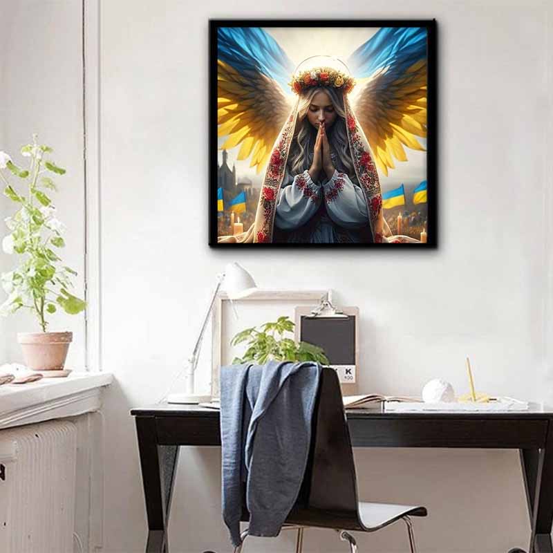 New Arrival 5D DIY Full Circle Diamond Painting "Girl Praying" Embroidery Cross Stitch Home Decor Gift