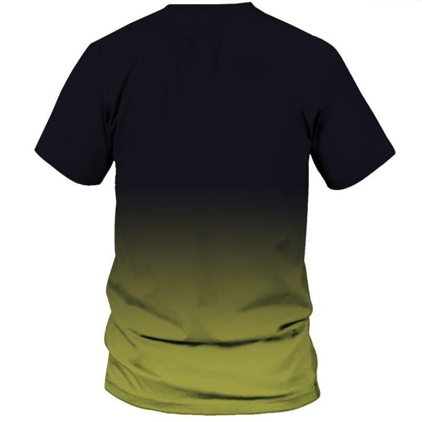 Gradient Letters Crew Neck Short Sleeve Alphabet Print T-Shirt Casual Weekend Wear for Men and Teens Vacation Resorts Spring/Summer/Fall