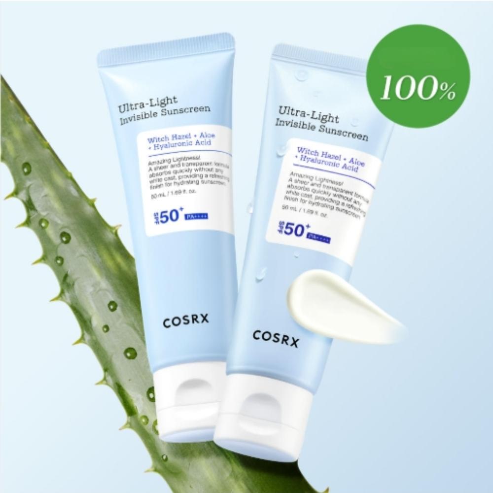 COSRX Ultra-Light Invisible Sunscreen SPF50+ PA++++ 50ml ×2 – Lightweight Daily UV Protection