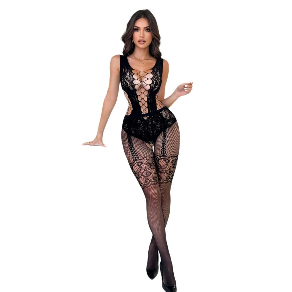Foreign trade love underwear sexy flirting love suspender hollow one-piece mesh coat hollow pattern wholesale YDA12