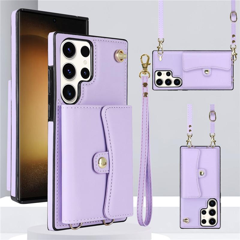 Lanyard Leder Geldbörse Handyhülle für Samsung Galaxy A16 A55 A35 A15 A14 A54 A73 A53 A13 A52S A12 A51 A71 Klapptasche Halter Abdeckung
