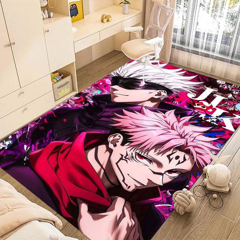 Tappeto con Bellissimo Motivo Jujutsu Kaisen - Tappeto Antiscivolo per Cucina e Esterno, Decorazione per la Casa e la Camera da Letto, Regalo di Compleanno