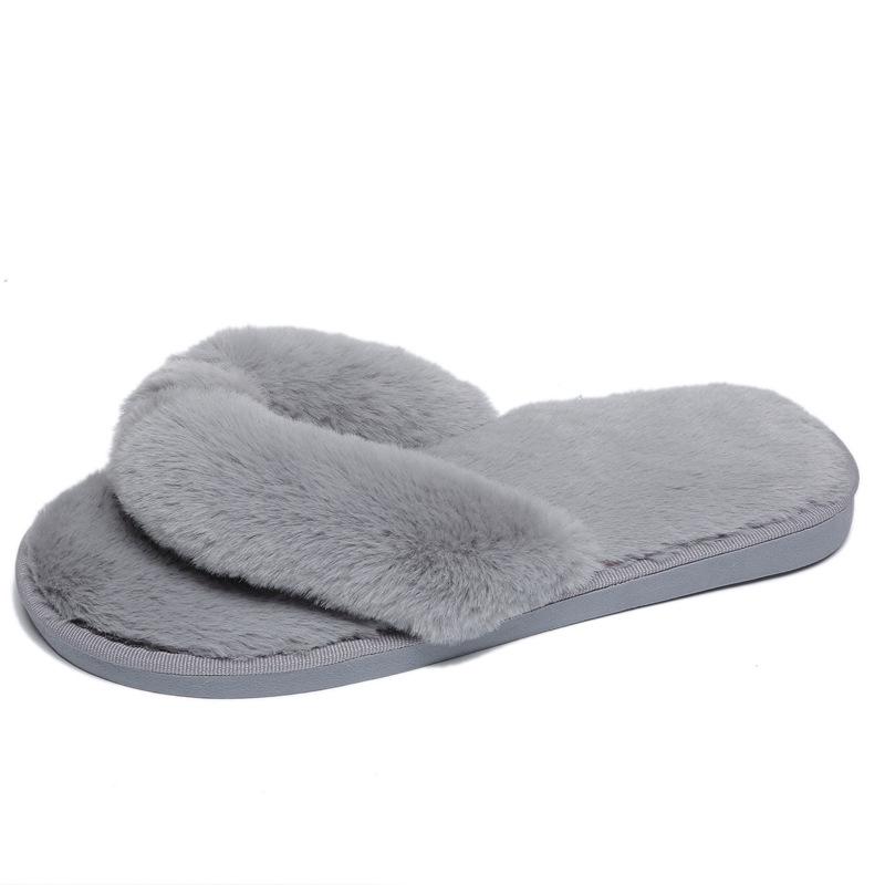 Women's 2022 Autumn/Winter Toe-Clip Fluffy Slippers: Korean Style Indoor/Outdoor Flip-Flops, Plus Size Available.