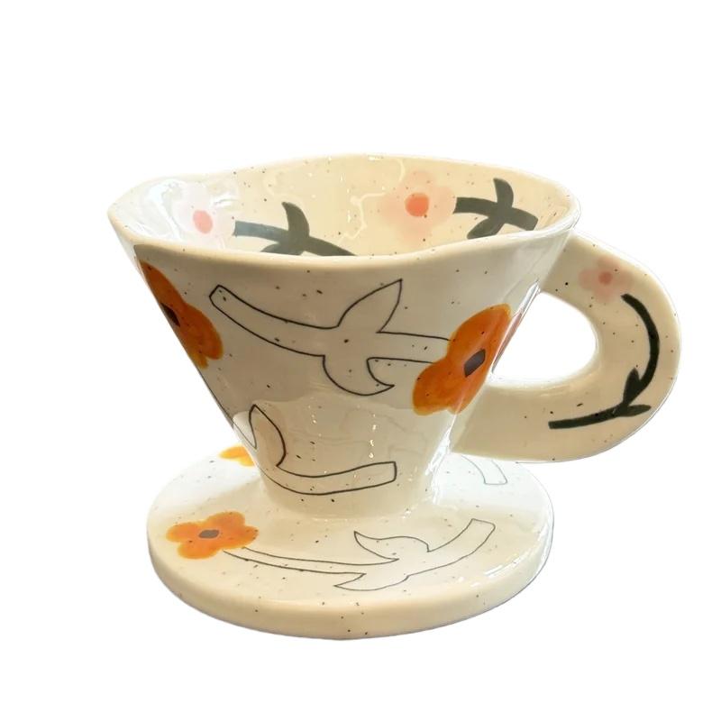 JUSTINLAU Ceramic Mug Valentine's Day Gifts Breakfast Coffee Milk Oat Cup Creative Couple Cup with Handle Home/Office Water Cups
