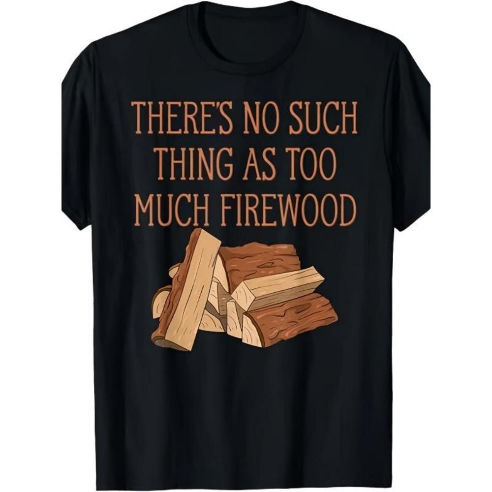 

European Sizes Men s Funny T-Shirt Casual Short Sleeve Tee with Wood Grain & Firewood Stacks Graphic, Comfortable Casual Wear for Men XXXXXL чорний