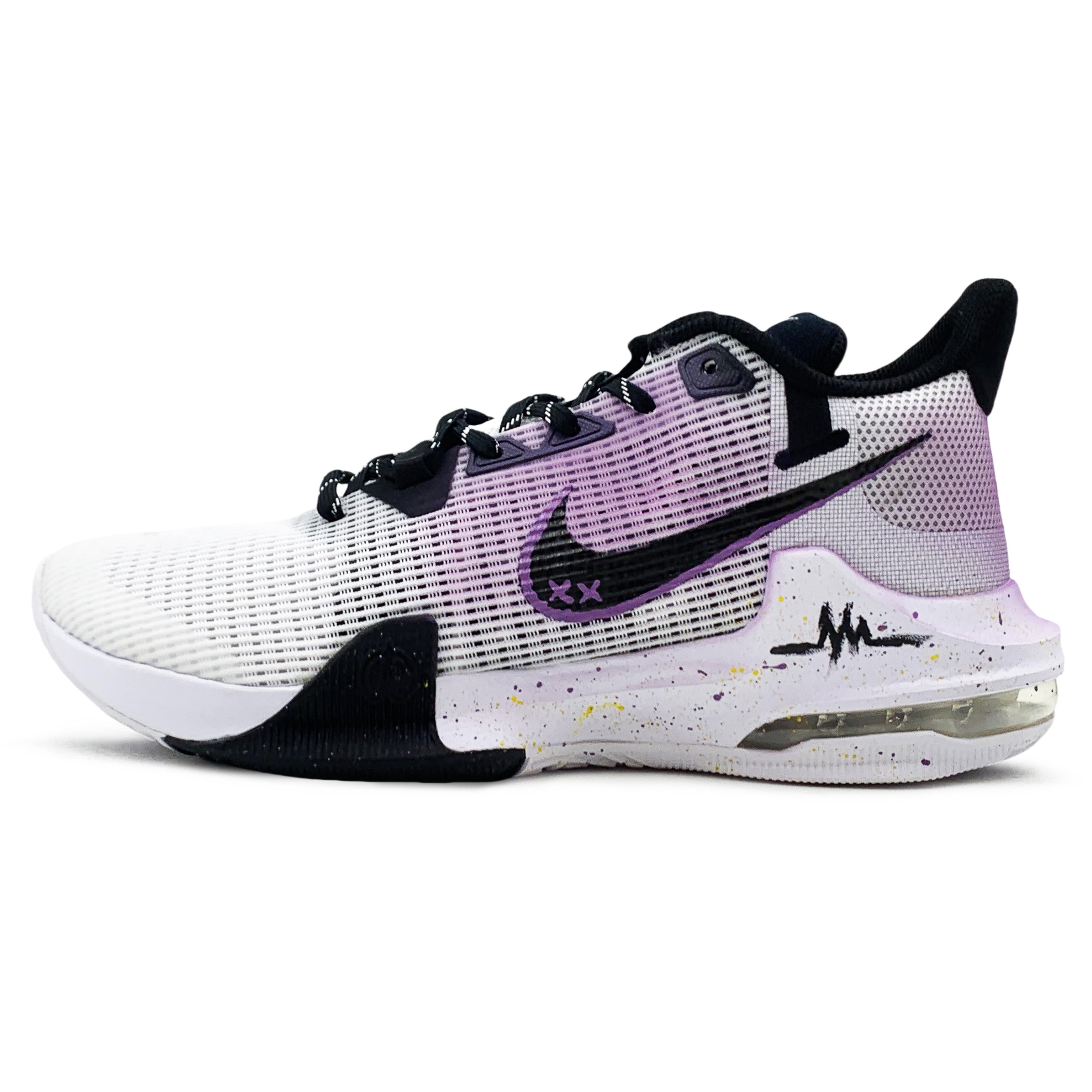 

Nike Air Max Impact Cushioning Low top Basketball Shoes Men s White Purple DC3725-100(Team369-) 44.5
