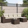 VidaXL Garden Lounge Set with Cushions 6 Pcs, Patio Sofas, Patio Furniture Set, Outdoor Furniture, Brown 3254840