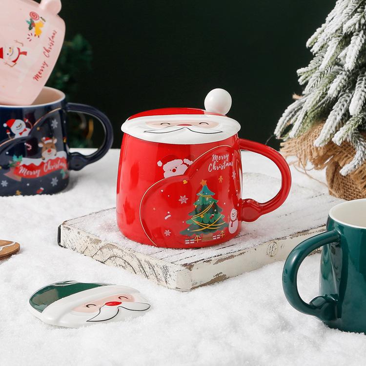 Cute Cartoon Christmas Mug Creative Christmas Souvenir Ceramic Cup Coffee Cup