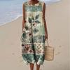 Sleeveless dress new pleated large version loose casual round neck D printing source