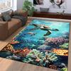 Sea Turtle Underwater Coral Reef Themed Area Rug for Home Decor Suitable for use as an anti-slip for living room bedroom sofas