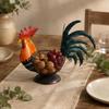 Cesto di Filo Gallo Decorativo Ornamentale Uovo Dipinto