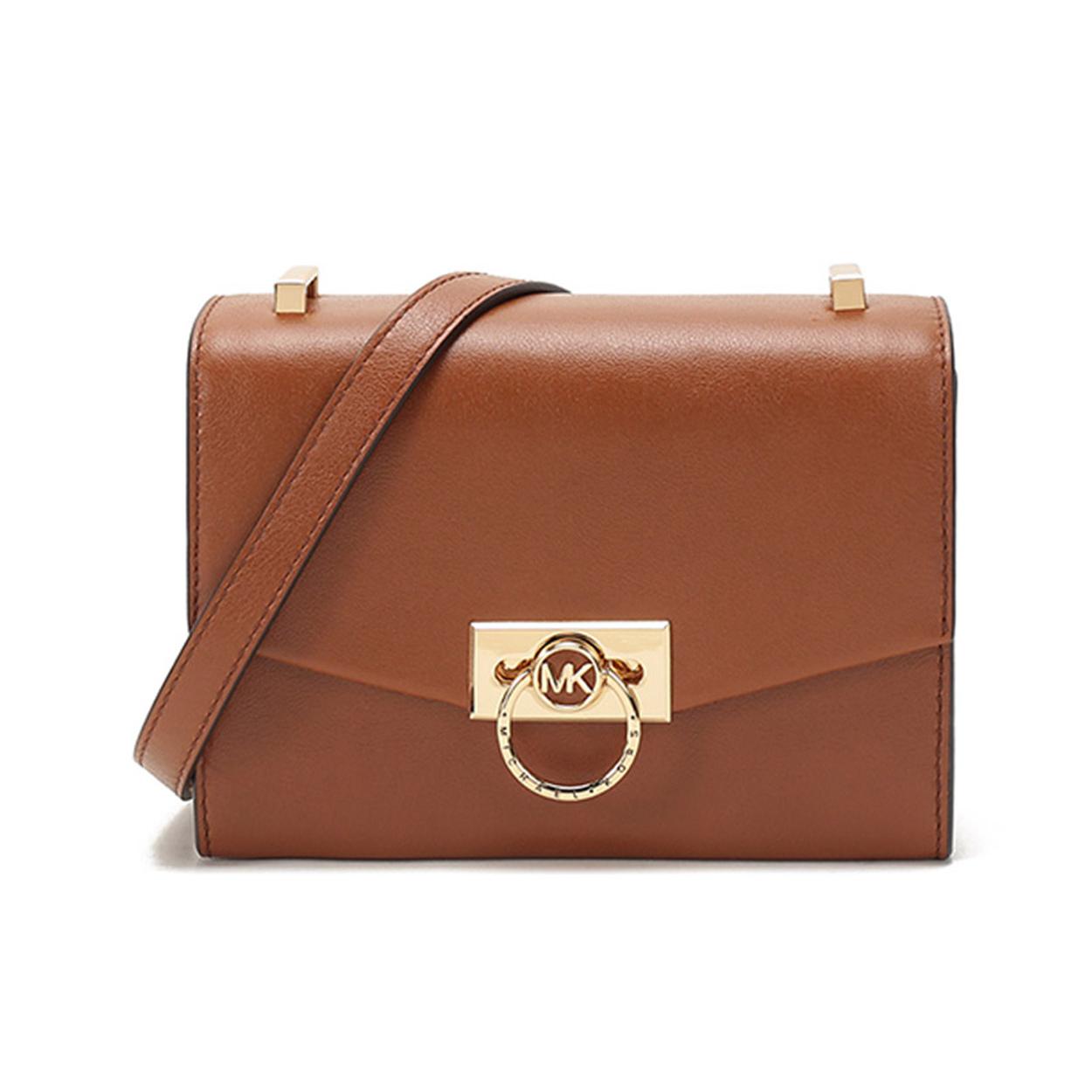 

New MICHAEL KORS Solid Color Leather Crossbody Bag Mini Women s Leather Brown 32F0G1HC0L-230 18.5*7.1*14.0CM