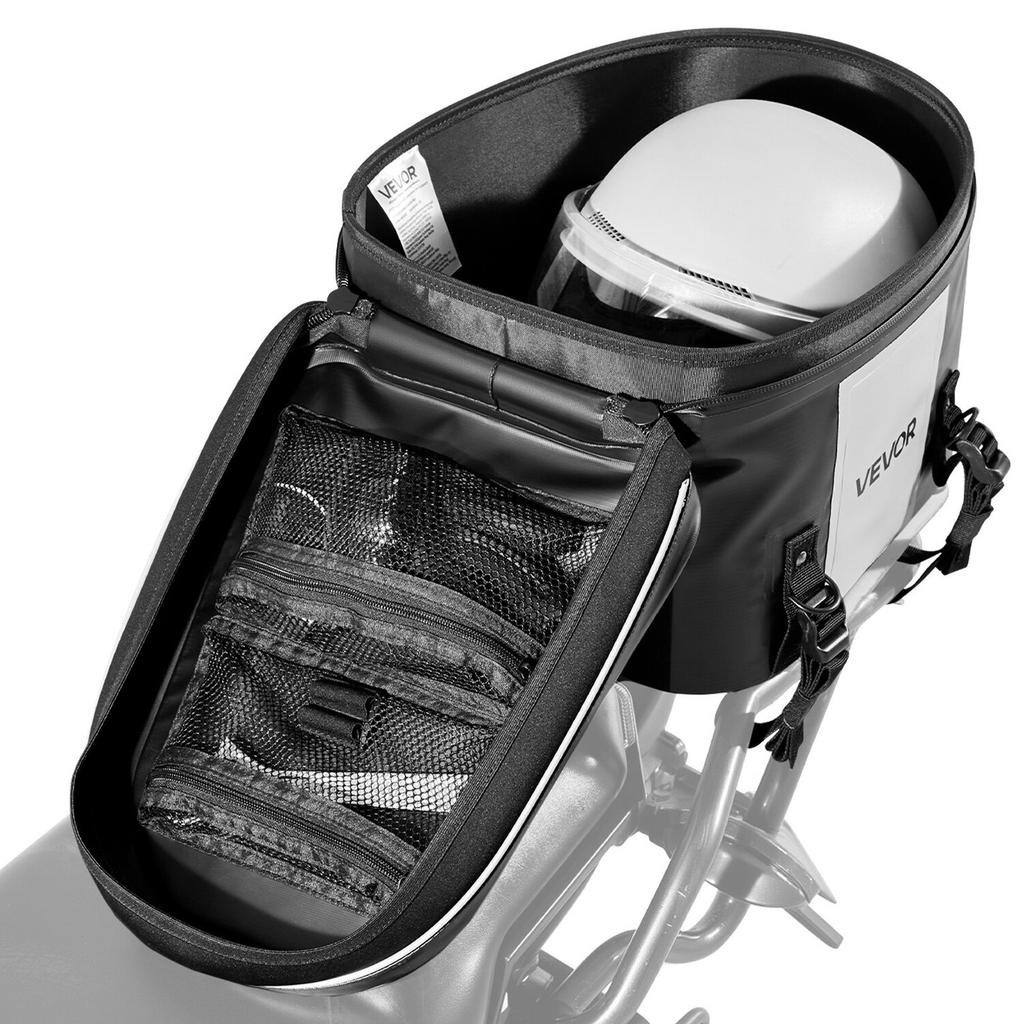 Motorcycle Tail Bag, 28 L Motorcycle Rear Seat Bag with Waterproof Fabric, Outdoor Sports Motorbike Luggage Storage Trunk Handbag with Pocket &