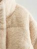 Women's Casual Coat Jacket Solid Color Thickened Warm Stand Collar Loose Fashion