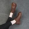 Cowhide Short Boots Genuine Leather Single Boots Flat Bottomed Martin Boots Versatile Comfortable Soft Soled Casual Women's Shoes Short Boots