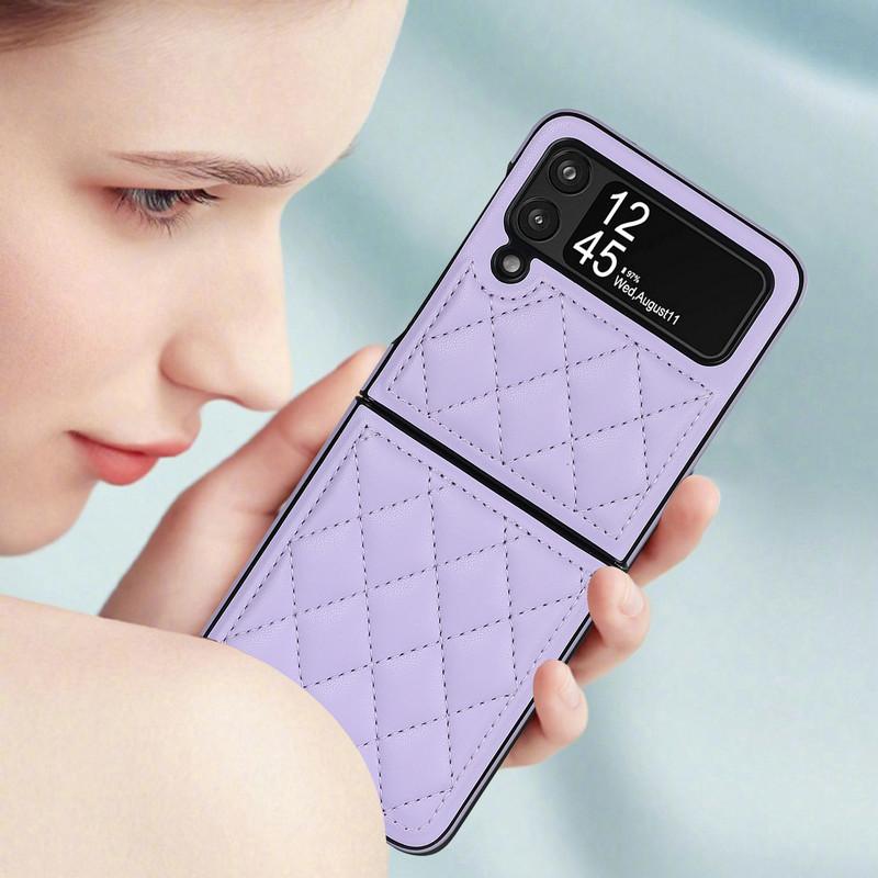 Luxury Brand Rhombic Lattice Phone Case for Samsung Galaxy Z Flip 3 Flip4 Silicone TPU Case Protection Shockproof Cover