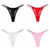Lingerie Rhinestone Belt Women's Thongs Mesh Hollow Out Lace Thongs Low Waist Underwear T-back Briefs Hot Wife Gift