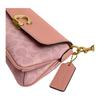 Coach Jet 11 Logo Coated Canvas And Calfskin Shoulder Bag Women Shoulder Bag Pink CBA83-B4YU2