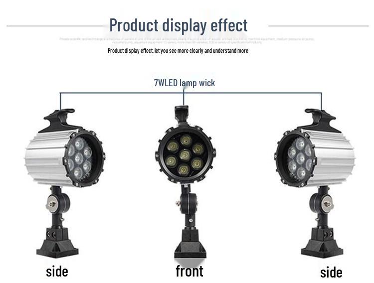LED Long Arm Machine Tool Work Light - Waterproof & Oilproof for CNC, Milling, Lathe, and Drilling Machines, 24V/220V.