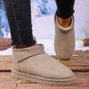 Large Size Snow Boots Women's New Winter Short Boots Flat-bottomed Velvet Thermal Cotton Shoes