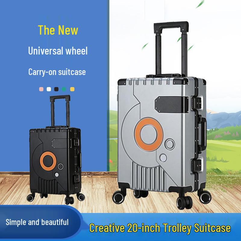 20-Inch Aluminum Frame Trolley Suitcase with Universal Wheels - Large Capacity Carry-On Luggage