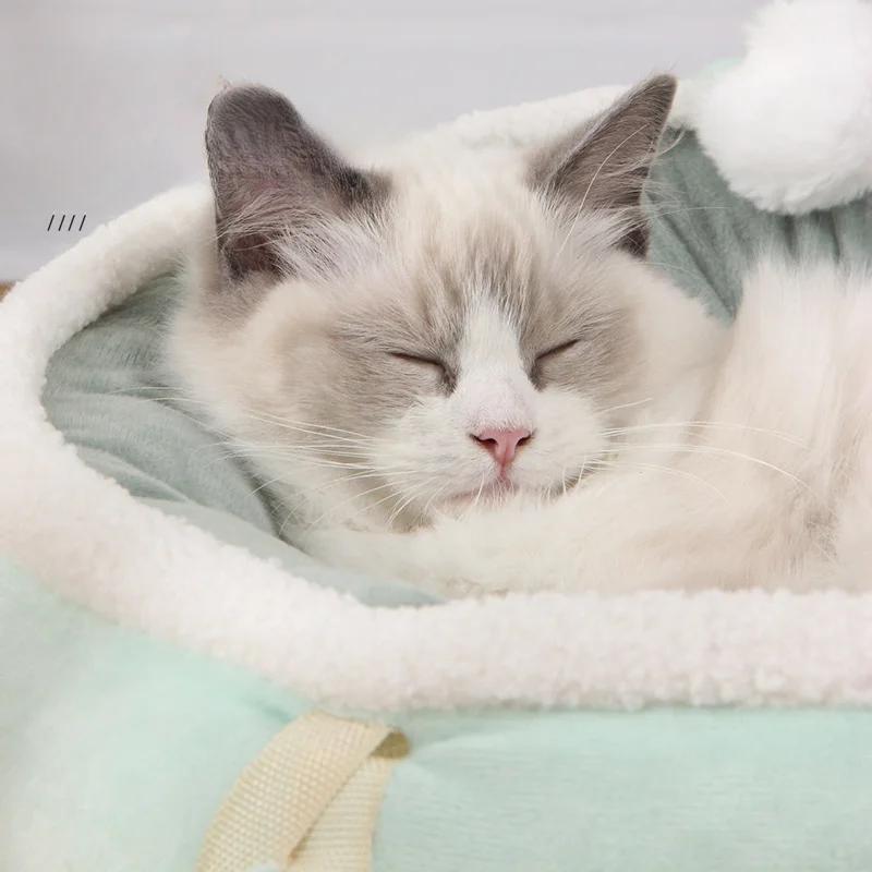 Hängendes Design Katzenhängemattennest Kurzplüsch PP Baumwolle Katzenhaus Mehrzweck Warm Katze und Hund Haustierbedarf Hängematte Katzenbett