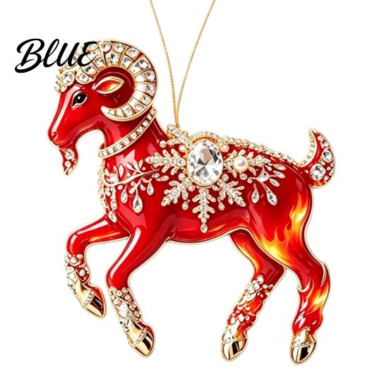 Decorative Hanging Ornaments for Tree 2PCS Christmas Goat Ornaments 2D Acrylic Festive Party Supplies Pendants Lightweight Holiday Home Decor