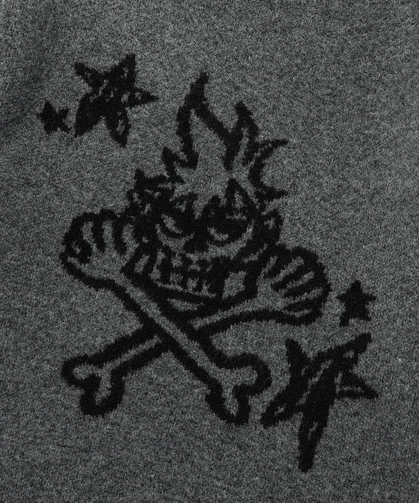 NICEGHOSTCLUB Skull Check L/S Knit Tee_Black(Ng2Efuk606A)
